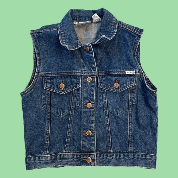 Vintage Bill Blass Denim Vest small - Picture 1 of 4